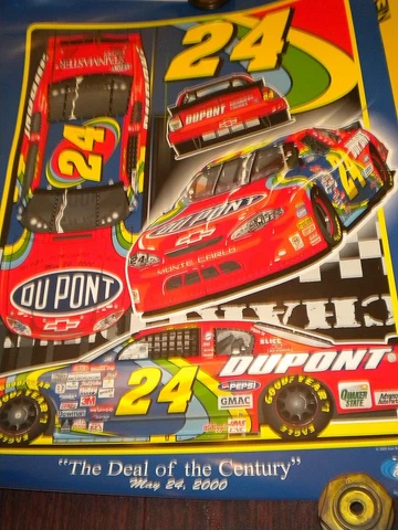 2000 Jeff Gordon NASCAR "Deal of the Century" Sam Bass Design., 24"x 18", NOS Cover
