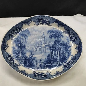 Vintage England Blue White Porcealin Display Bowl By Orchid Designs - Picture 1 of 23