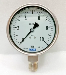 WIKA EN837-1 PRESSURE GAUGE 0-10 BAR NEW FAST SHIPPING - Picture 1 of 10