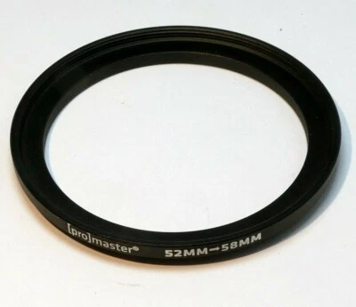 Promaster 52mm to 58mm Step-up ring Metal adapter double threaded ribbed rim - Image 1 of 4