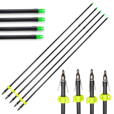 6/12/24pcs 31" Bowfishing Arrows Fiberglass Archery Fishing Hunting Arrowheads  - Image 1 of 4