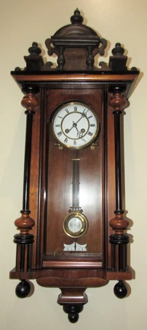 Antique Ch.St. Vienna Regulator Wall Clock 8-Day, Time/Strike Cover