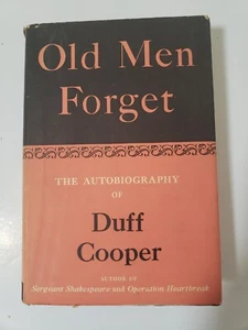 Old Men Forget The Autobiography Of Duff Cooper 1954 Hardcover D/J Vintage - Picture 1 of 5