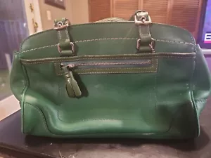 Authentic Green Leather Coach Handbag -7466 - Picture 1 of 5