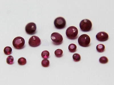 1x Natural Burma Ruby Round 2mm 3mm Loose Gemstone Rich Red Precious Calibrated - Image 1 of 4