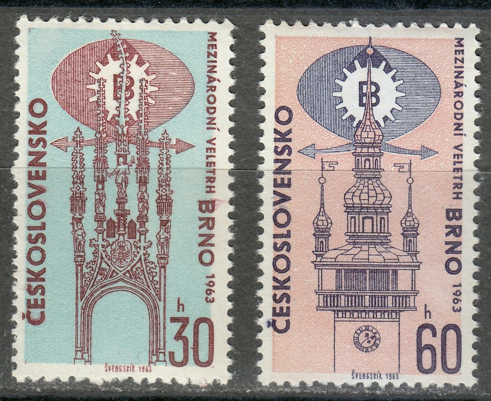 Czechoslovakia 1963 MNH Mi 1416-1417 Sc 1187-1188 International Trade Fair, Brno - Image 1 of 1