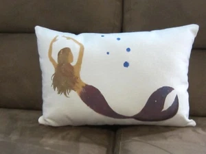 Small Travel Pillow 8" x 12" Purple Mermaid - Picture 1 of 4