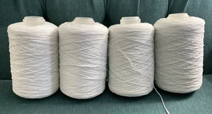 NEW 4 x 450g Cones WHITE STRONG YARN (1800g) - Picture 1 of 4