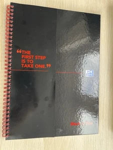 Oxford Black n Red A4 Notebook 140 Pages Wirebound Hardback Ruled Glossy - Picture 1 of 4