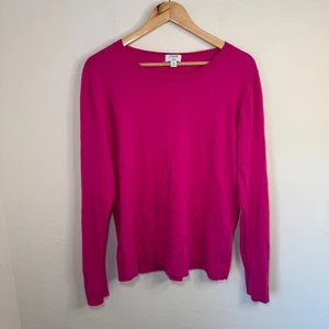 J. Crew Sweater Women's XL Pink Teddie Crew Neck Lightweight Preppy - Picture 1 of 5