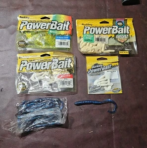 Lote de 5 Paquetes Berkley Pack Powerbait Original Scent Power Worm, Grubs, Neones - Imagen 1 de 5