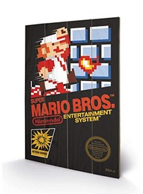Pyramid International SW11295P Super Mario Bros. NES Cover Wood Print , Multi-Co