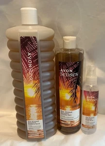 Avon Sun Kissed Sunsets Bubble Bath 1000ml, Shower Gel 500ml & Body Mist 100ml - Picture 1 of 5