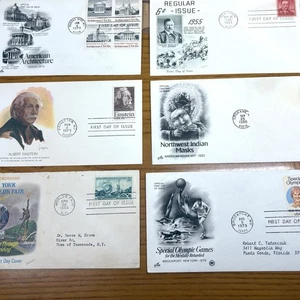 First Day Of Issue Stamp Lot Einstein Special Olympics NY Worlds Fair Mixed Lot - Picture 1 of 5