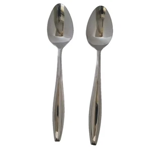 VTG Unbranded Stainless American Charm Oval Soup Place Spoons, Lot of 2 - Picture 1 of 4