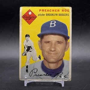 1954 Topps #14 Preacher Roe Brooklyn Dodgers Vintage Baseball Sammelkarte - Bild 1 von 4