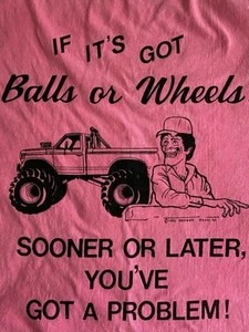 Vtg Single Stitch Hanes Beefy-T Shirt If It’s Got Balls Or Wheels XXL Alaska - Picture 1 of 6