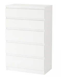 IKEA KULLEN 5-Drawer Chest Modern Sleek Bedroom Storage Unit White 70x112 cm - Picture 1 of 7