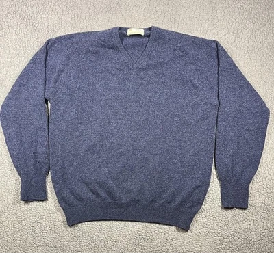 Suéter Marks & Spencer Para Hombres Grande Azul Cuello en V Lana de Cordero Pullover Mauricio Foto 1 de 4