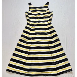 Eva Mendes NY&C Women's Striped Fit & Flare Dress 6 preppy office siren capsule - Picture 1 of 12