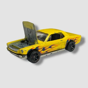 Hot Wheels '65 Mustang Yellow Flames 1:64 100/244 from 2011 Heat Fleet 10/10 - Picture 1 of 10