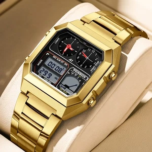 Luxury Mens Business Watch Digital Stainless Steel 3ATM Waterproof Wristwatch - Picture 1 of 14