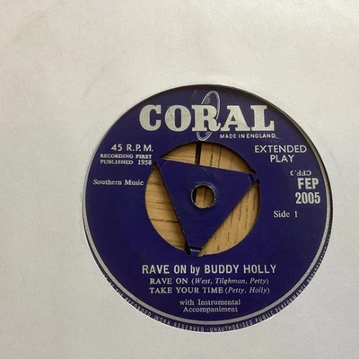 Rave On:  Buddy Holly FEP 2005 EP: Good+ 7” Vinyl Single Free UK Post Foto 1 de 4