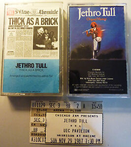 (2) JETHRO TULL CASETTES / THICK AS A BRICK / ORIGINAL MASTERS & TICKET STUB