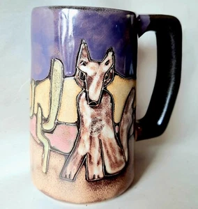 Mara Mug Coyote Cactus Desert 16 Ounce Stoneware Cup Studio  Art Pottery - Picture 1 of 8