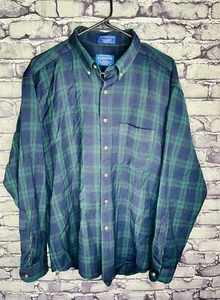 VINTAGE Sir Pendleton Flanell Hemd Herren XL grün kariert Schurwolle Logo 90er - Bild 1 von 3