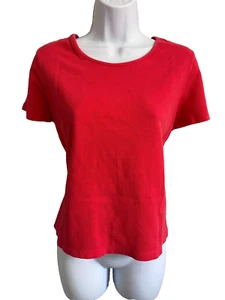 White Stag Size L Orange Short Sleeve Knit Top - Picture 1 of 7