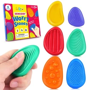 Children's sensory stone decompression toy Soft silicone texture Worry stone - Picture 1 of 7