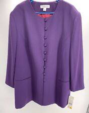 CHAUS Woman Purple Long Dress Jacket Size 24 New NWT NOS