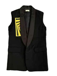 Neu Dries van Noten Wollweste Damen Gr. 40 schwarz gelb Dreieck Grafik (B1) - Bild 1 von 12
