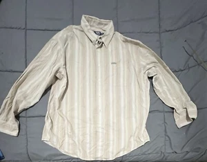 CHAPS RALPH LAUREN Shirt Long Sleeve Diamond Check White/Beige 100% Cotton Sz XL - Picture 1 of 7