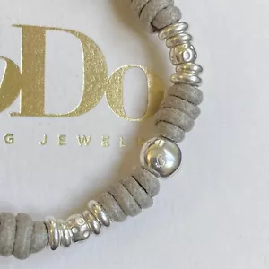 Dodo Pomellato Bracciale Sabbia Beige Etoupe Argento Pepita Rondelle Granelli - Foto 1 di 5