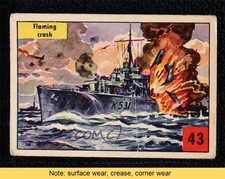 1954 Parkhurst Crash Dive Operation Sea Dog Flaming crash #43 READ g3e