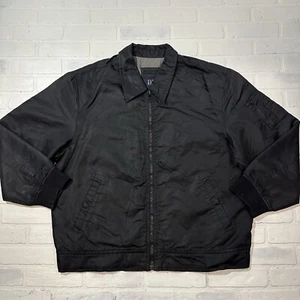 Vintage Gap Full Zip Jacket Men's 2XL Black Lined 90’s Y2K Nylon - Picture 1 of 21