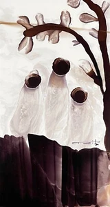 Tonito Painting.Original art.NOMADS 4.Organic Surrealism.I love these people - Picture 1 of 3