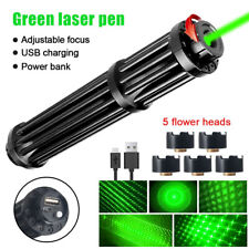 5W High Power Green Laser Pointer Pen USB Charging Visible Light with 5 Caps UK