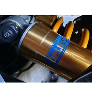OHLINS Style #2 Ersatz Klar Vinyl Aufkleber Sticker x 4 Stück KLEIN 43 mm - Bild 1 von 4
