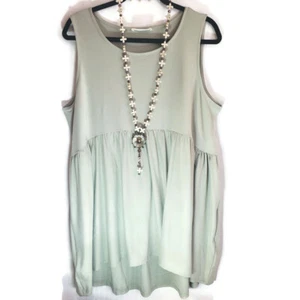 Zenana Tank Top Womens Sleeveless Summer Flowy Soft Jersey Lt Sage Plus Size 3X - Picture 1 of 7