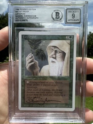 LEY DRUID, ARTIST PROOF, REVISED, 1994 MTG, SANDRA EVERINGHAM, BAS 9! - Image 1 of 3