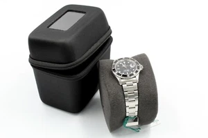 Custodia Orologi Tessuto Nero Watch Box Antigraffio Imbottita Travel Box - Imagen 1 de 7