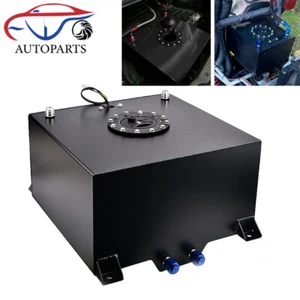 15 Gallon 60L Fuel Cell Gas Tank Aluminum Tank+Level Sender Fuel Line Kit Black - Picture 1 of 7