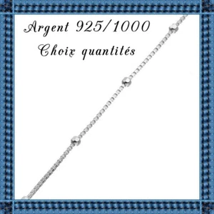 Chaîne vénitienne 0.7mm avec perles, en argent 925/1000 (1 mètre). Réf: VD12PL15 - Bild 1 von 1