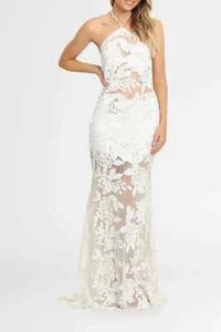 AE'LKEMI Floral Sequin Backless Dress Wedding Bridal Size AU 10 | RRP 1,900.00 - Picture 1 of 3