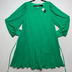 Torrid Mini Chiffon Dress Women's 2X Mint Green Pleated $79 NWT - Picture 1 of 11