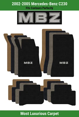 Tapetes carpetes dianteiros e traseiros Lloyd Luxe para '02-05 Mercedes-Benz C230 com aplique MBZ - Imagem 1 de 4