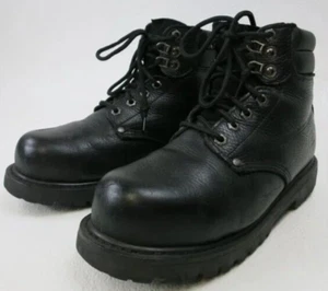 Dickies Black Leather Industrial Footwear Safety Shoes Steel Toe Boots Men's 8 - Picture 1 of 7